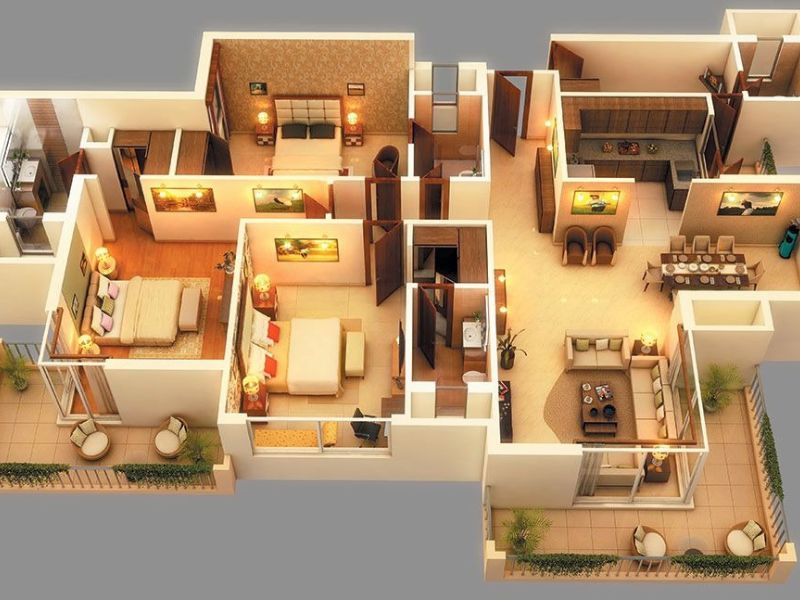 Sa bàn kiến trúc nội thất 3d