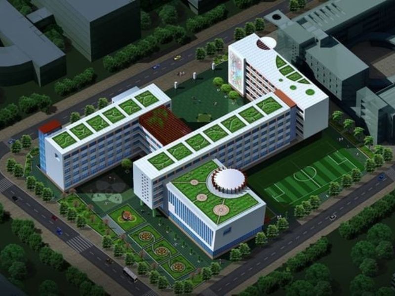 Sa bàn mô phỏng trường học tái hiện kiến trúc và cảnh quan chân thực