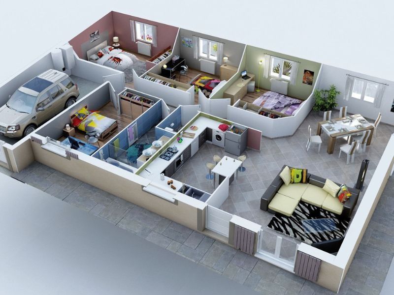 Thiết kế mô hình nội thất hài hoà và tiện nghi