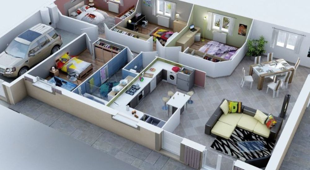 thiết kế mô hình nội thất hài hòa
