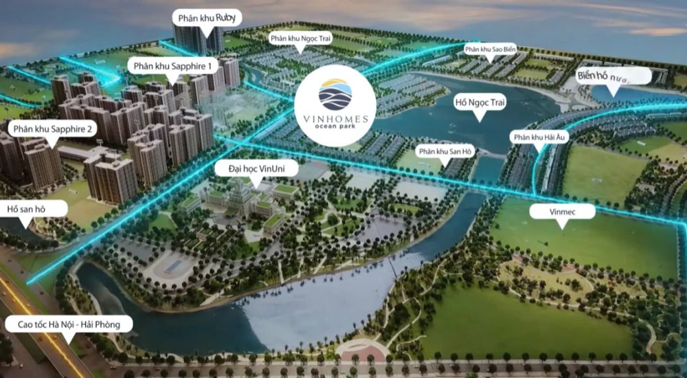 Sa bàn Vinhomes Ocean Park tái hiện chi tiết cấu trúc và vị trí khu đô thị