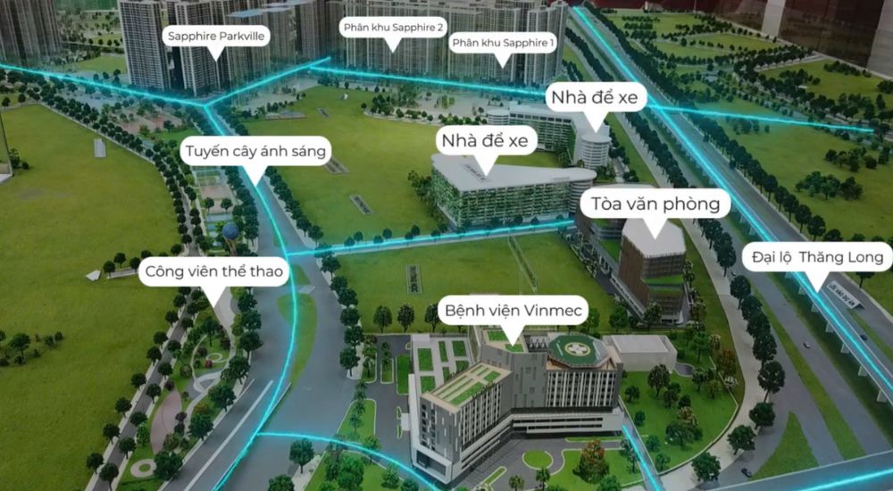 Sa bàn Vinhomes Smart City tái hiện chi tiết cấu trúc và vị trí khu đô thị